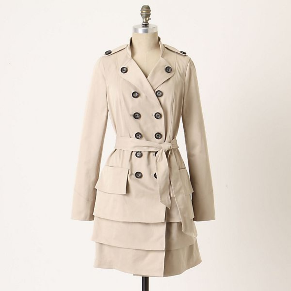 Anthropologie Two Paths Trench By Audra Sz 12